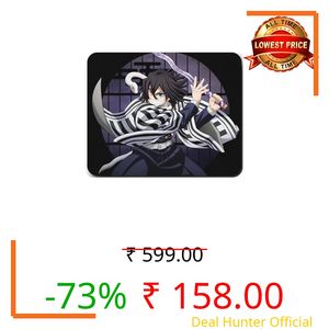 Zentora Obanai Iguro Mouse Pad - 9x7.5 Serpent Hashira Anime Art - Waterproof High-Precision Desktop Mat - Non-Slip Rubber Base with Stitched Edges for Gaming, Laptop, PC & Office