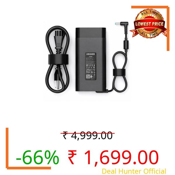 HEIGER AC Replacement Laptop Charger Compatible for OEM 150w 19.5v 7.7a Pin 4.5 * 3.0mm for H-P 15-dc0051nr 15-dc0052nr 15-dc0087nr 15-ce018dx 15-ce011dx 15-ce051nr Pavilion 15-bc251nr 15-bc220nr