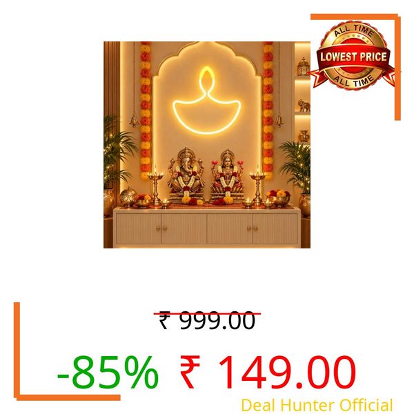 One94Store Diwali Diya Neon Strip Lights | LED Neon Rope for Home, Mandir & Pooja Room Decoration | Warm White Waterproof Festival Lights for Indoor Outdoor Use (IP65)
