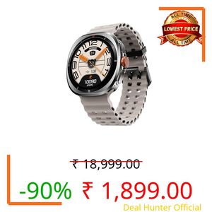 Fire-Boltt Axiom Round Smart Watch 1.43″ Super AMOLED Display with Always‑On Mode, Bluetooth Calling, Rotating Crown, SPO₂ & Heart Rate Monitor, IP67 Waterproof Silicone Smartwatch for Men - White