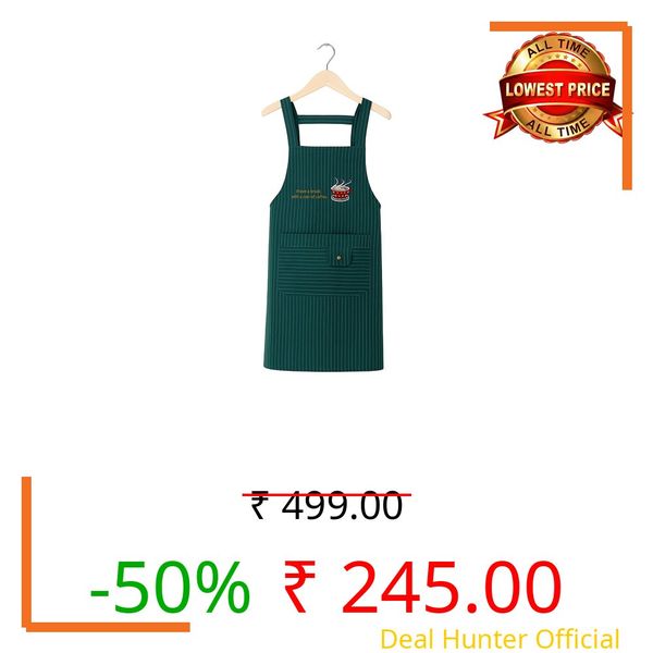 CLUZE Anti-Oil Cotton Apron with Adjustable Strap & Front Pocket – Unisex Kitchen Apron for Cooking, Baking & Grilling | Peach