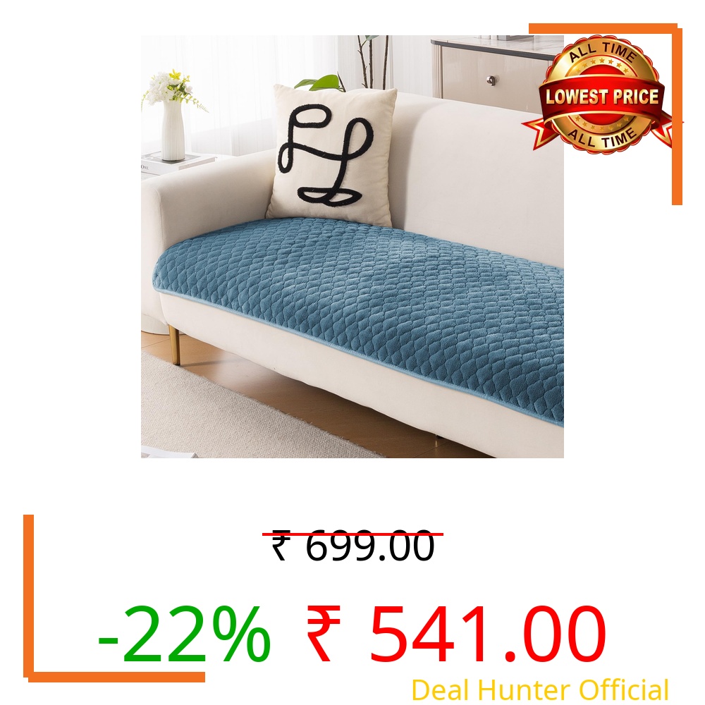 HOKIPO 'Diamond Plush' Premium Quilted Anti Slip Sofa Cover Mats for L Shape and 1/2/3 Seater Sofa. Make Your Own Sofa Cover Set, 70(D) x 60(L) cm, Blue (AR-5895-BL)