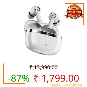 Boat Nirvana Ion ANC Pro, Hi-Res Audio LDAC,ANC(~32dB), 120Hrs Battery, App Support, Fast Charge, v5.3 Bluetooth TWS in Ear Earbuds Wireless Earphones with mic (Quartz White)