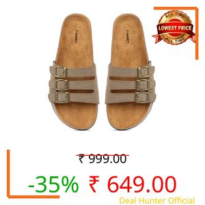 CASSIEY Women's Open-Toe Cork footbed Sandal with Comfort- Brown