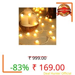 Desidiya® 16 LED Snowball String Lights Warm White 3 Meter Plug-in Fairy Hanging Lighting for Birthday, Festival, Wedding, Party for Home, Patio, Lawn Decoration Plug in