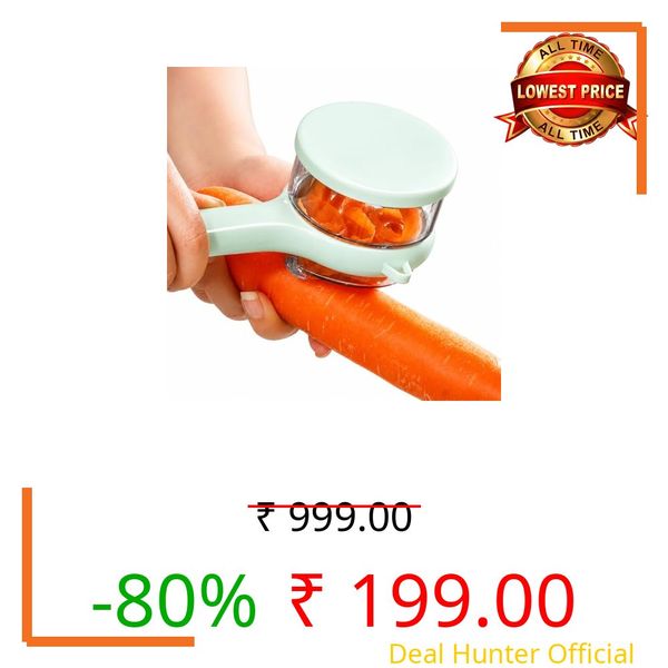 Pihuza Vegetable Peeler and Fruit Peeler with Storage Box | Multipurpose Kitchen Peeler for Potato, Carrot, Cabbage & Fruits | Sharp Stainless Steel Blade with Slicer & Shredder Function