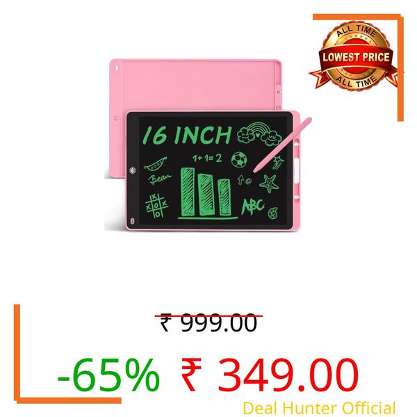 LCD Writing Tablet 16 inches Paperless Memo Digital Tablet Pad for Writing/Drawing/Scribble Board/Erasable Doodle Pad for Educational Toy for Kids 16" Multicolour (16-inch)