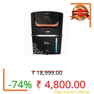 Aqua X Pure AI Black RO Water Purifier for Home | RO+UV+UF Technology | Copper & Zinc Booster | 12 Stage Filtration | 12L Tank | 20 LPH | High TDS | 1 Year Warranty.