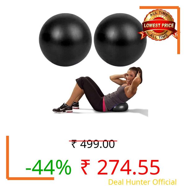 2 Pack Exercise Balls, 8-9 Inch Pilates Barre Mini Yoga Balls, Anti-Burst Fitness Small Bender Balls for Pilates, Yoga, Core Training and Physical Therapy, Improves Balance (Black)
