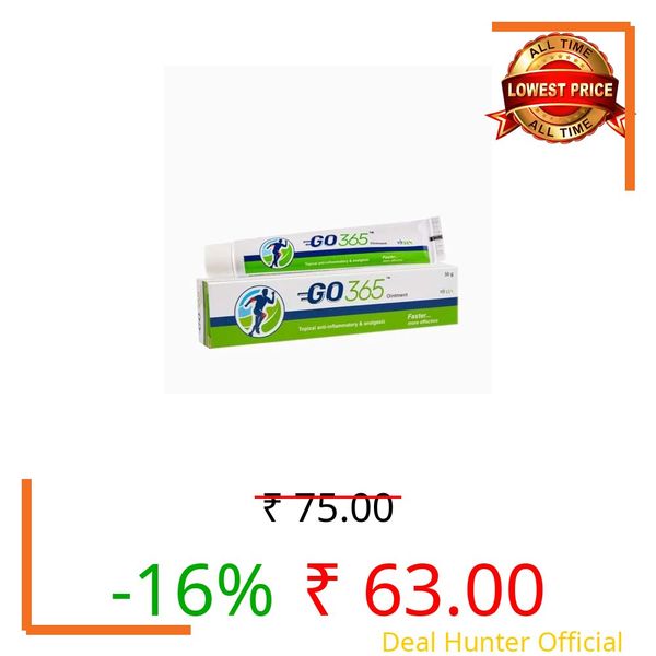 Charak Go365 Ointment, For Joint & Muscular Pain, For Back Pain, Neck & Shoulder Pain, Sprains & Stiffness Each 30 Gm (Pack Of 1)