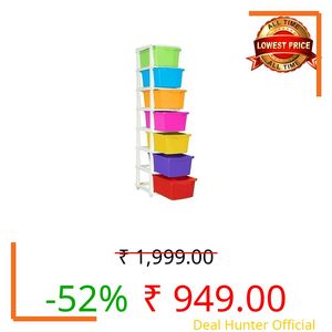 7 Xl Plastic Modular Drawer System For Home, Office, Hospital, Parlor, School, Doctors, Home And Kids, Product Dimension When Assembeled (27Cmx32Cmx111Cm) (Multi, 7xl)