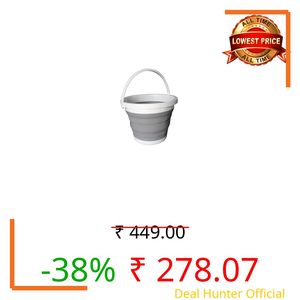 IVYLA® Collapsible Silicone Folding Bucket 5L – Space-Saving Plastic Tub for Car Washing, Camping, Beach Trips, Fishing, Outdoor Travel, Household Use | Portable Lightweight Multicolored Bucket