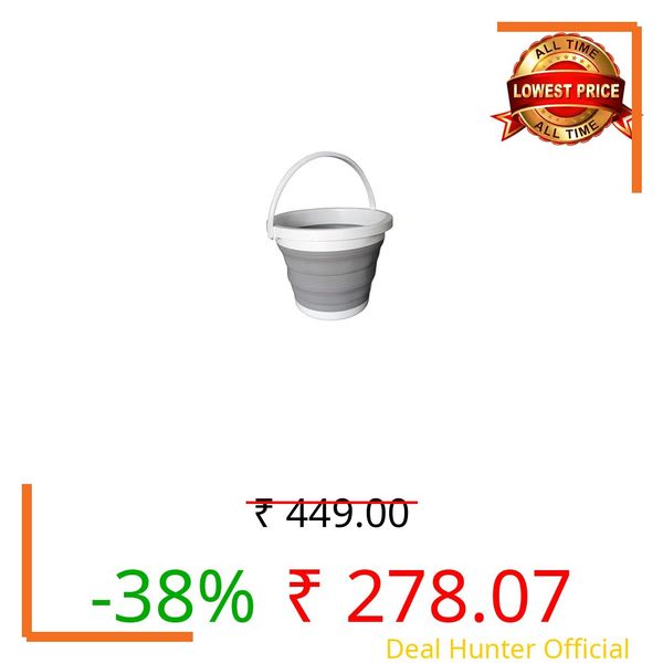 IVYLA® Collapsible Silicone Folding Bucket 5L – Space-Saving Plastic Tub for Car Washing, Camping, Beach Trips, Fishing, Outdoor Travel, Household Use | Portable Lightweight Multicolored Bucket