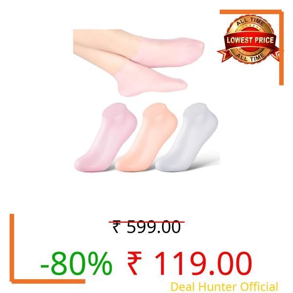 Silicone Gel Spa Socks for Women & Men – Moisturizing Heel Socks for Dry, Cracked Feet with Natural Oils & Vitamin E – Reusable Foot Care Socks for Heel Repair & Hydration – 1 Pair, Multicolor (Socks)