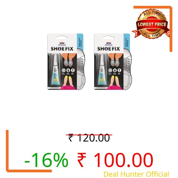 Fevicol Shoefix 2g, Pack of 2 | Expert Shoe Repair Glue | Swift Repairs, Waterproof, Easy to use & Unmatched Durability | Works on all Shoes - Formal, Sports, Crocs, Sneakers, School