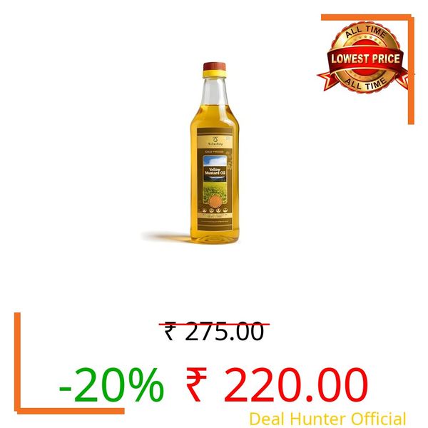 Telashay Cold Pressed Yellow Mustard Oil | 500ml | 100% Pure, Natural & Unfiltered | Cooking, Pickles & Health | Omega-3 Rich