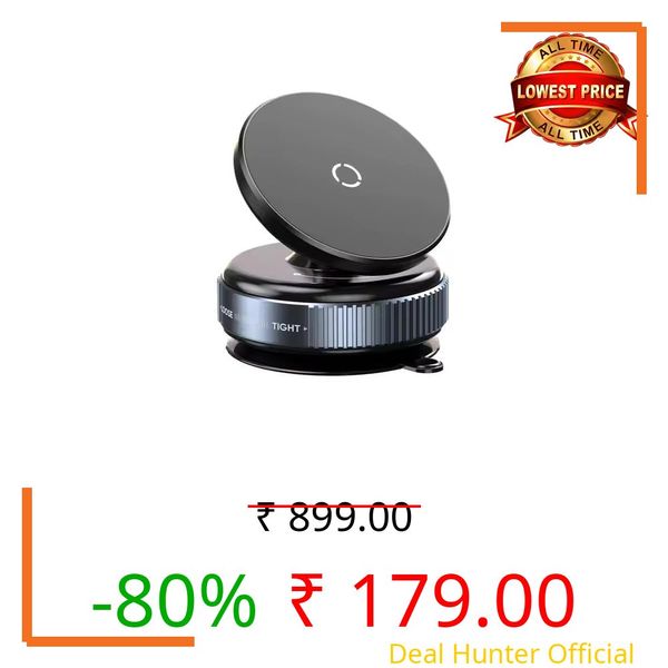 NIYANETAIL Magnetic Phone Holder for Car with Strong Vacuum Suction Cup | 360° Adjustable Mount for Dashboard, Windshield, Mirror & Shower | Universal Mobile Holder Compatible with All Smartphones