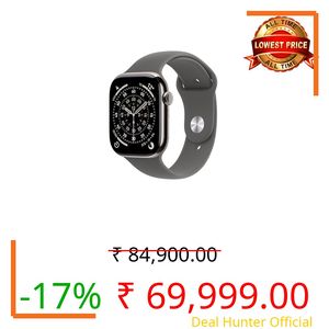 Apple Watch Series 11 GPS + Cellular 46mm Natural Titanium Case with Stone Grey Sport Band - M/L