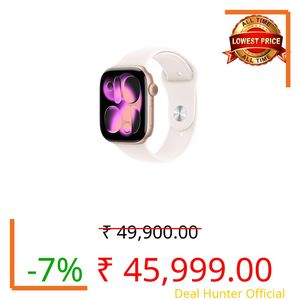 Apple Watch Series 11 GPS 46mm Rose Gold Aluminium Case with Light Blush Sport Band - S/M