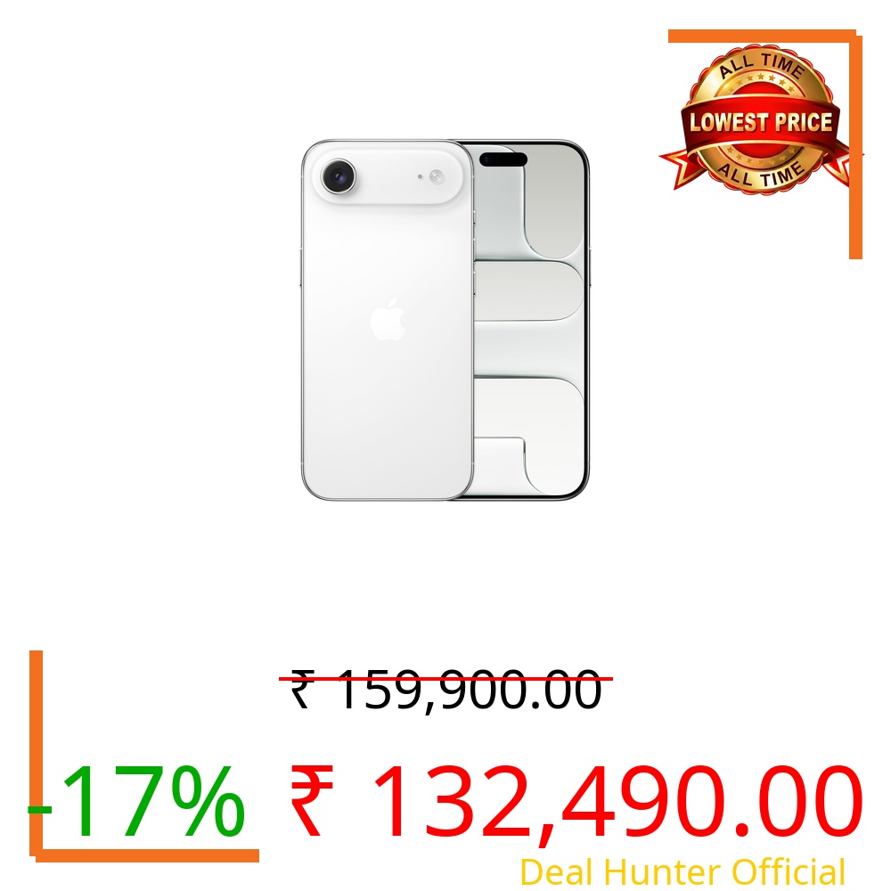 iPhone Air 1 TB: Thinnest iPhone Ever, 16.63 cm (6.5″) Display with Promotion up to 120Hz, Powerful A19 Pro Chip, Center Stage Front Camera, All-Day Battery Life; Cloud White