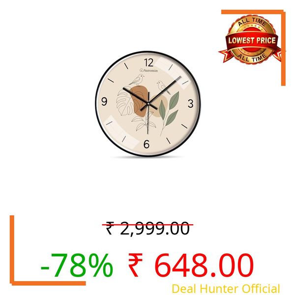 Auromin Designer Wall Watch for Living Room | Fancy Wall Clock for Bedroom Stylish Latest | Watch for Home Wall, Silent Modern Luxury Wall Clocks for Office, Kitchen, Home Décor (Black-Bird)
