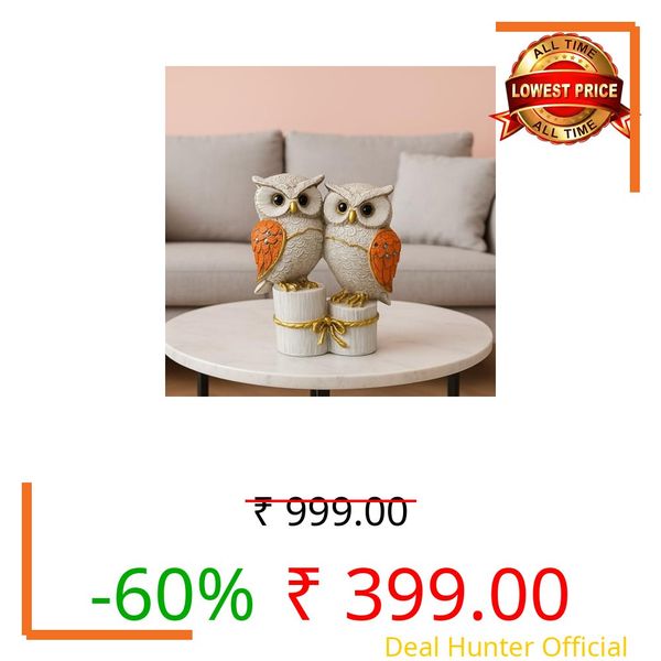 AABCO Beautiful Owl Showpiece for Home & Office Decor | Owl Statue, Decorative Showpiece for Home & Office | Gift Item for Housewarming (Siiting Top Owl)