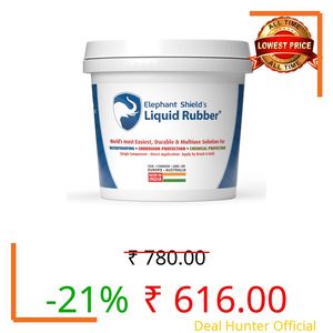 Elephant Shield Liquid Rubber For Long Lasting Ready To Use Waterproofing For Sheet Joints & Bolt Holes,Gutter Joints, Roof & Wall Crack, Solar Panel, Cut Out, Damp Wall Qty- 500ml (Free- RF)