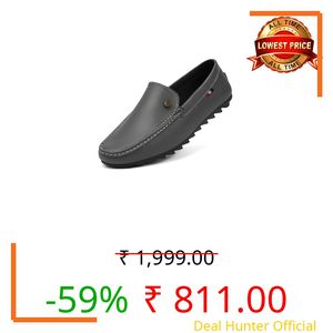 Kraasa Men Stylish Causal Loafers | Premium Outdoor| Lighweight Slip-On's | Soft Cushioned Insole Grey UK 11