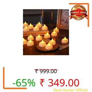 VERVENIX 24 Pcs LED Modak Tea Light Candles | Flameless & Smokeless Battery-Operated Warm White Flickering Modak Candles for Diwali, Weddings, Home, Pooja & Party Décor