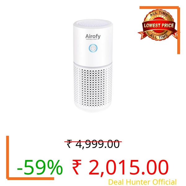Airofy™ Airo Essential Portable Car Air Purifier with HEPA H13 Filter, Diffuser & Aromatherapy | Allergy & Asthma Relief, Negative Ion and 2 Active Filtration Modes