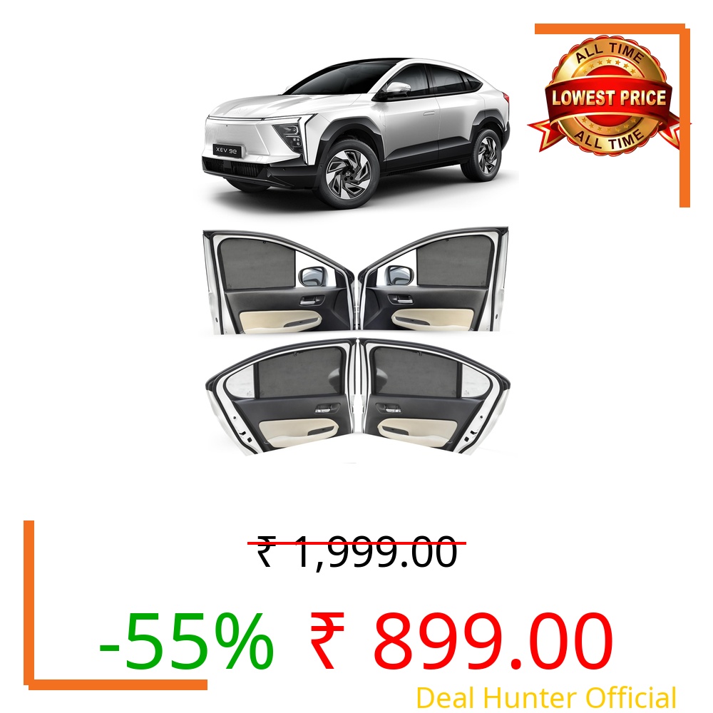 Autofact Car Sunshades for Mahindra XEV 9e, UV Protection, Useful Car Accessories, Custom fit Sun Shades for Side Windows, Set of 4