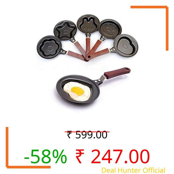 CARTENZA Cartoon Shape Mini Non-Stick Omelet Pan – 1pc Cute Mold Frying Pan for Kids & Adults – Fun Egg Fryer & Pancake Skillet for Breakfast Cooking – Random Design(1pcs)