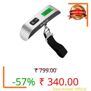 Pwkauka Digital Luggage Scale, 110lb Portable Suitcase Weight Scale for Travel with Backlit LCD, 4-Unit Switching, Non-Slip, Luggage Scale for Luggage, Backpacks, Packages (Battery Included)