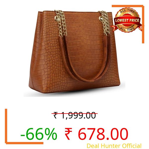 CLASSIC SMUGGLER Women's Croco Pattern office use Bags for women | Ladies Purse Handbag Tote Bags for Women | Shoulder Hobo Bag Ladies Big Purse Brown