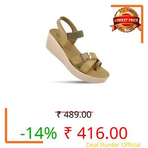 WALKAROO Women's Fashion Heel Sandals with Cushion Sole, Toe Ring, Wedge Heels with Ankle Loop and Lightweight - WLP78012 Cocoon Green