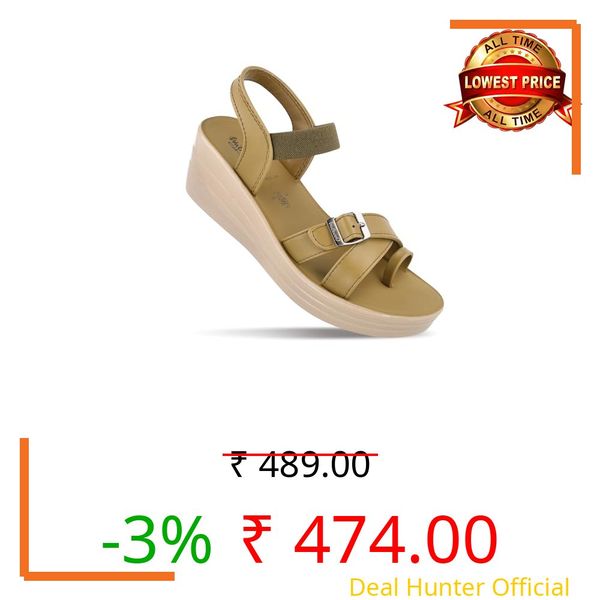 WALKAROO Women's Fashion Heel Sandals with Cushion Sole, Toe Ring, Wedge Heels with Ankle Loop and Lightweight - WLP78012 Cocoon Green