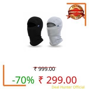 Boldfit Full Face Helmet Mask for Bikers in Riding UV Protected, Balaclava, Black Mask for Bike Riding and Cycling Accessories for Men & Women Black & Grey Pack of 2