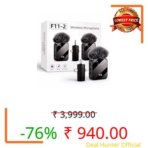 VRJTEC 3-in-1 Wireless Microphone | Mic for iPhone, Android & Camera | LED Display, 164ft Range, Noise Reduction, Mute & Reverb | Perfect for YouTube, Live Streaming & Vlogging – Black