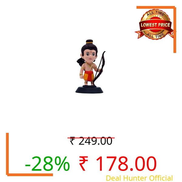 BUDDYZ Shri Ram Figurine Showpiece for Car Dashboard, Home Office | Ram Murti Statue for Hindu Temple, Spiritual Decor | Gift for Devotees