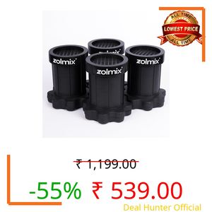 ZOLMIX® Anti Vibration Pads for Washing Machine – 4 Pcs Set, Rubber Anti-Slip Feet for Washing Machine, Refrigerator & Floor Stand, Height Adjustable, Reduce Noise & Protect Floors – Black