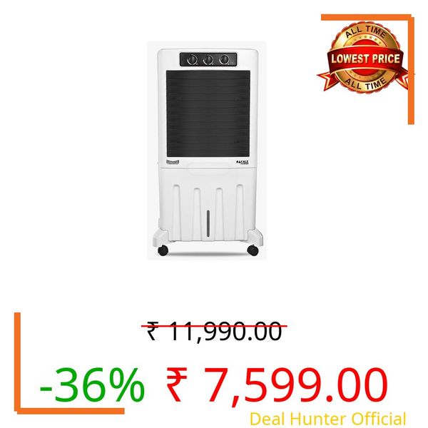 SUMMERCOOL Rafale 95Ltr Desert Air Cooler with wheel for Home | High Speed Fan | 35ft Powerful Air Throw| Desert Cooler | Inverter Compatible | HoneyComb | Collapsible | 1 year warranty | White