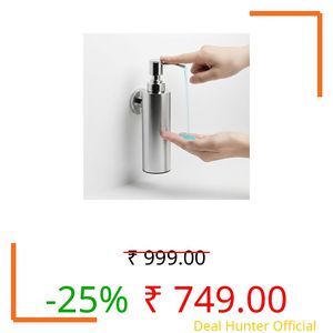 Veer Jaguar Liquid Stainless Steel Soap Dispenser - Wall Mounted for Bathroom & Wash Basin | Handwash Bottle Holder, Shampoo Dispenser, Liquid Handwash Container for Kitchen & Home (500 ml)