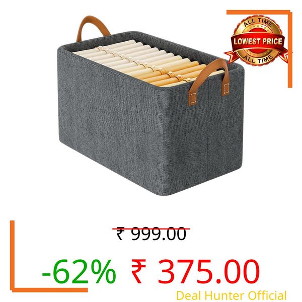 CucinaPro 26L Foldable Wardrobe Organizer for Storage, Cloth Organizer for Storage Box and Organiser with Metal Frame, Cupboard Organizer With Carry Handles for Bedding, Cloth Storage Box for Wardrobe