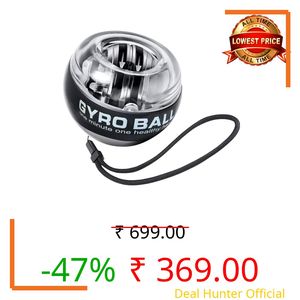 dailyEase Zinc Self-Starting Gyro Ball – Wrist & Forearm Exerciser for Strength Training, Hand Grip & Muscle Recovery – Fitness Wrist Ball for Arm, Finger, and Wrist Workout – Silver