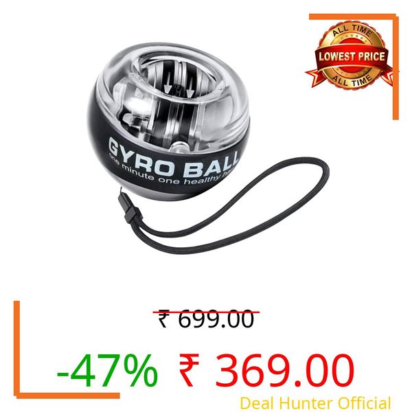 dailyEase Zinc Self-Starting Gyro Ball – Wrist & Forearm Exerciser for Strength Training, Hand Grip & Muscle Recovery – Fitness Wrist Ball for Arm, Finger, and Wrist Workout – Silver