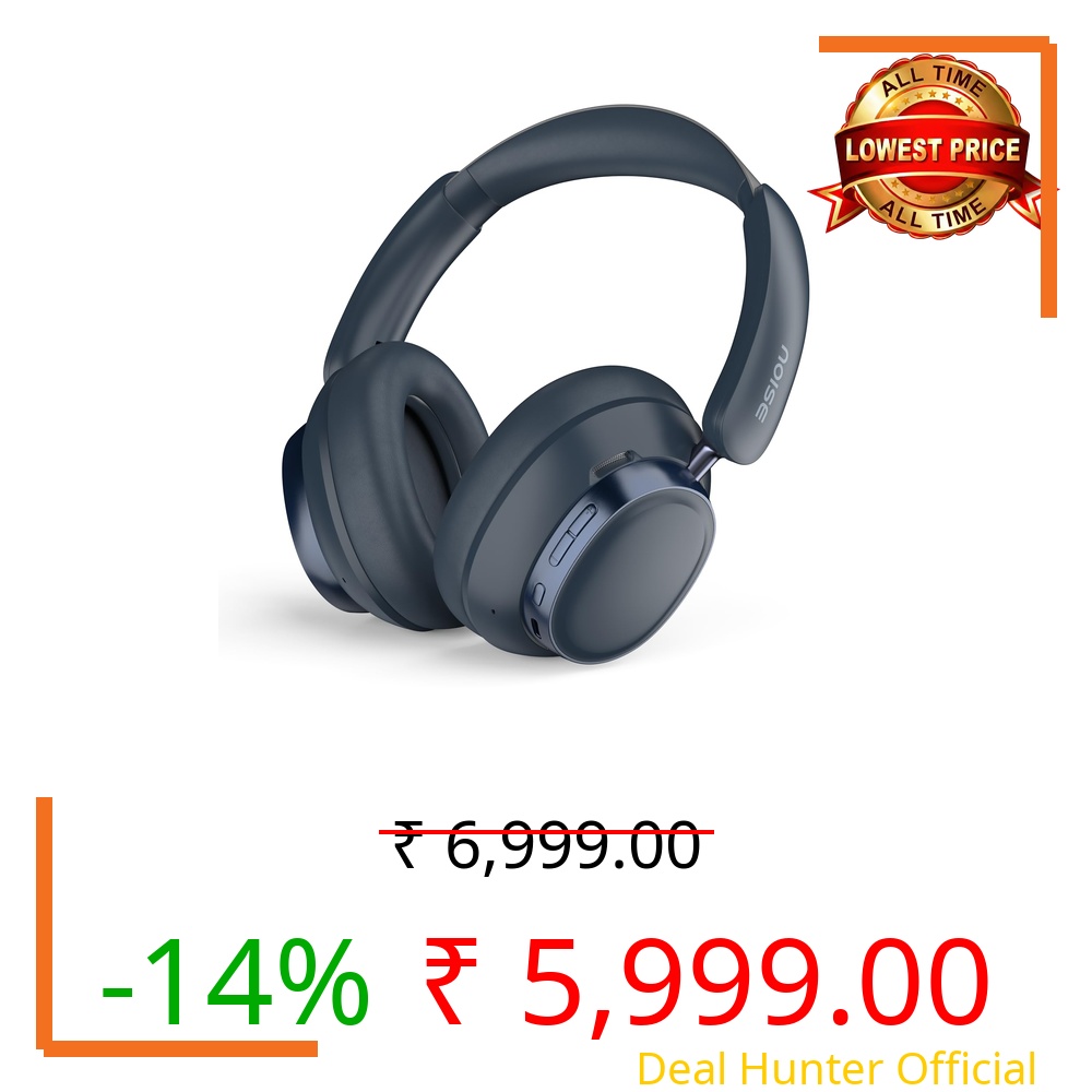 Noise Airwave Max 6 Wireless Bluetooth Headphones (2026 Launch), Hi-Res LDAC Audio, Adaptive ANC 45dB, 120H Battery, Low Latency 80ms, Deep Bass, Over-Ear Noise Cancelling Headphones (Cobalt Blue)