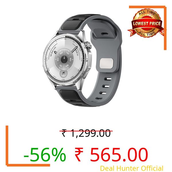 22mm Silicone Strap Compatible with Huawei Watch GT 6 Straps,GT 5/4/3/2, Sport Strap for Watch 4/3 46 mm,Compatible with Garmin Vivoactive 4/Venu 3 Band,for Amaz-fits GTR 5/4/3 47mm (Black and Grey)