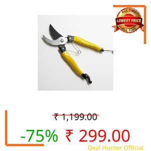 Cinagro 8.4 Inch TrimPro Pruner Cutter, Cuts Up to 1.5 Inch Branches, Stainless Steel Blade, Full Metal Body, PVC Grip Handles, Safety Lock, Rust-Resistant Garden Shears for Plants, Branches & Stems