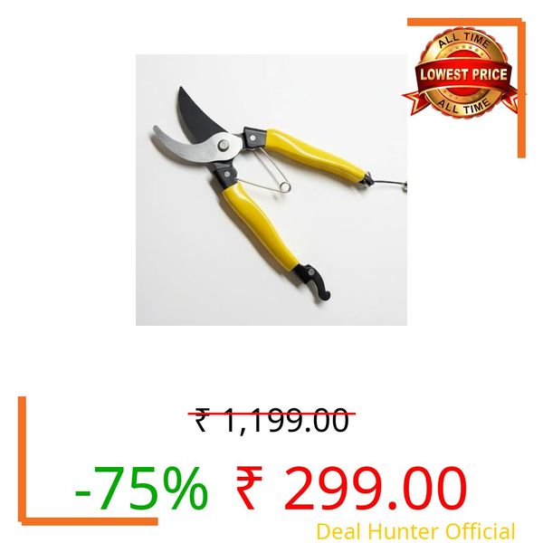 Cinagro 8.4 Inch TrimPro Pruner Cutter, Cuts Up to 1.5 Inch Branches, Stainless Steel Blade, Full Metal Body, PVC Grip Handles, Safety Lock, Rust-Resistant Garden Shears for Plants, Branches & Stems