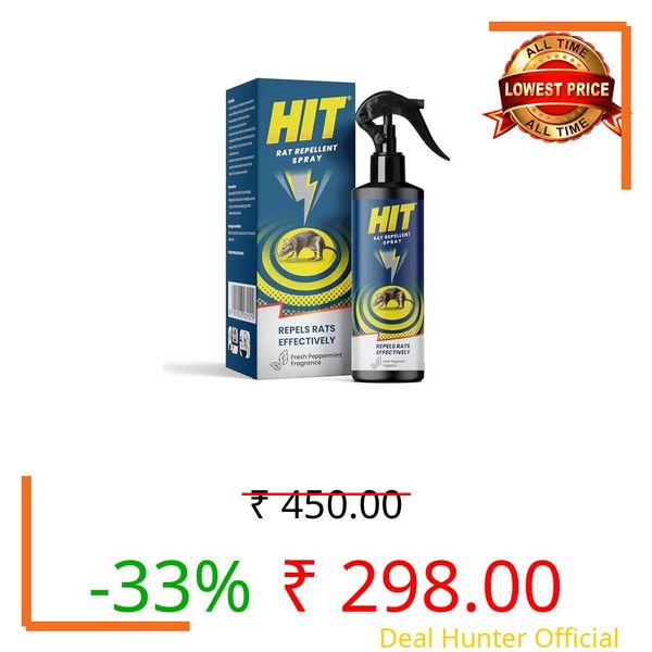 HIT Rat Repellent Spray (200 ml) for Cars & Bikes | No Mask Required | No Trapping | No Poisoning | No Killing | Unique Blend of Natural Active Ingredients | Pleasant Peppermint Smell